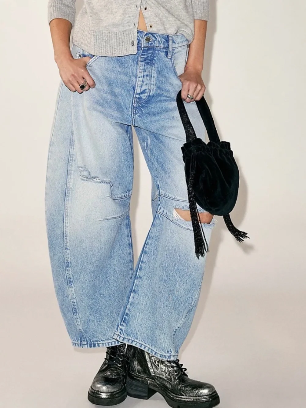 We The Free Good Luck Mid-Rise Barrel Jeans - Picture 1 of 5